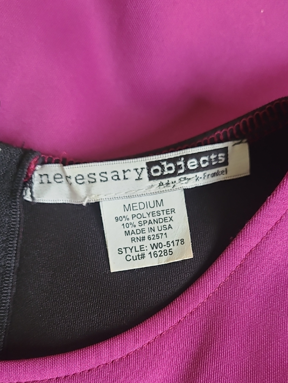 Necessary Objects Fuchsia Fit-and-Flare Mini Dress Hot Pink with Black Waistband - Picture 4 of 5
